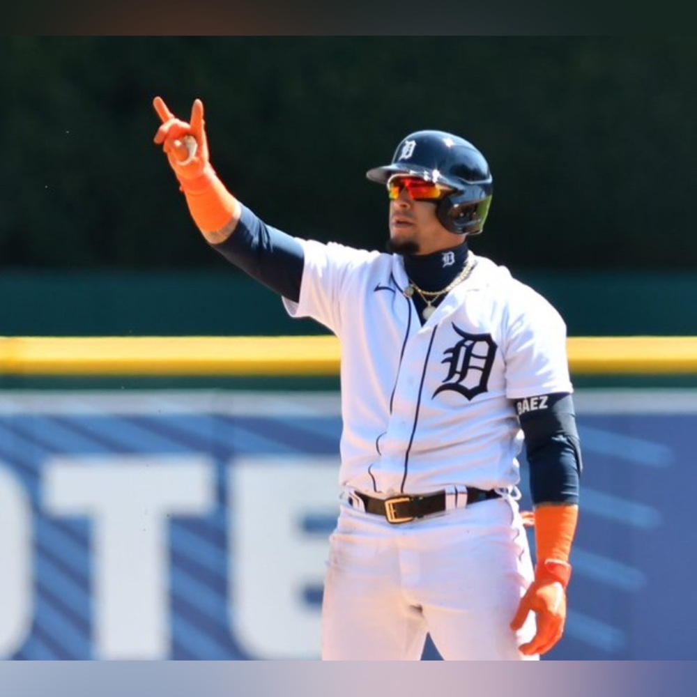 Nike Authentic Detroit Tigers Javier Baez #28 MLB White Jersey Men’s Size: L - Picture 2 of 6